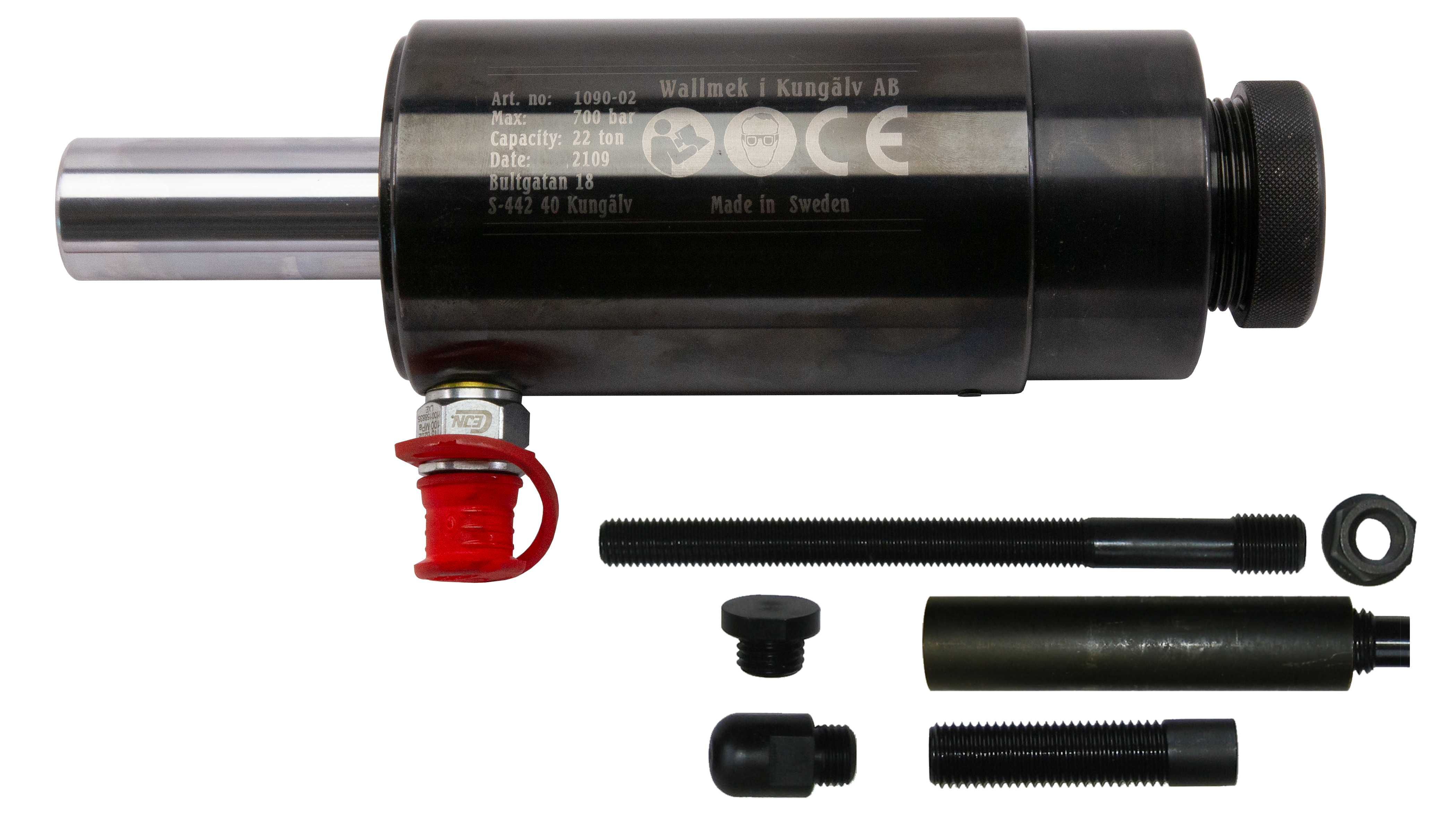 Hydraulcylinder 22 ton, fjäderretur